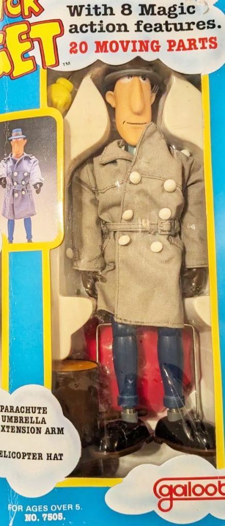 Vintage 12-inch Inspector Gadget action figure with extendable gadgets