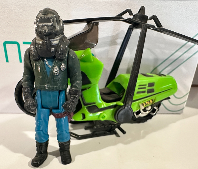 Kenner M.A.S.K. Thunderhawk, Switchblade, Condor and Boulder Hill playset arranged for display